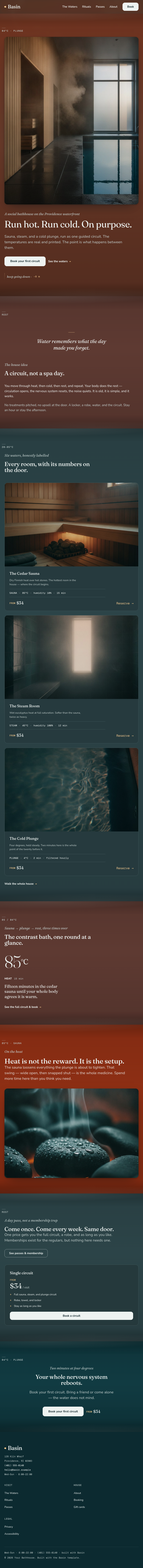 Basin — tablet view