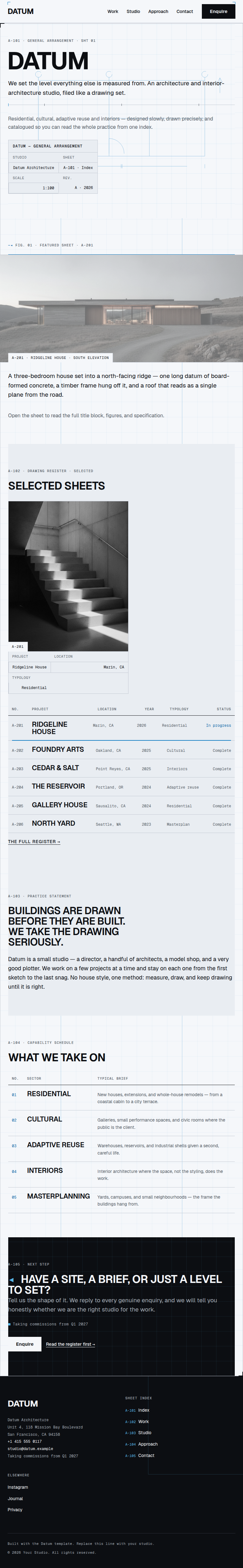 Datum — tablet view