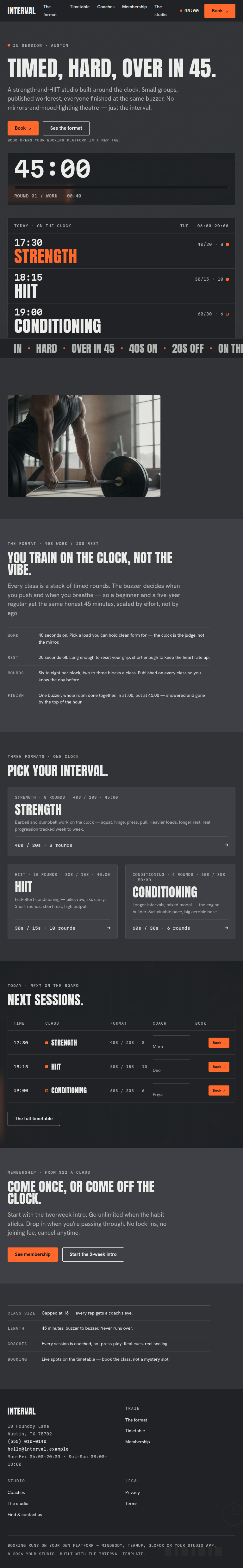 Interval — tablet view