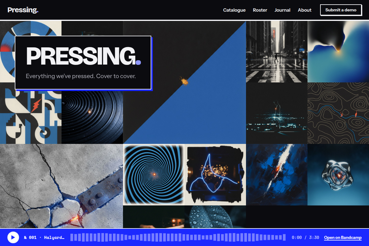 Pressing template — home page
