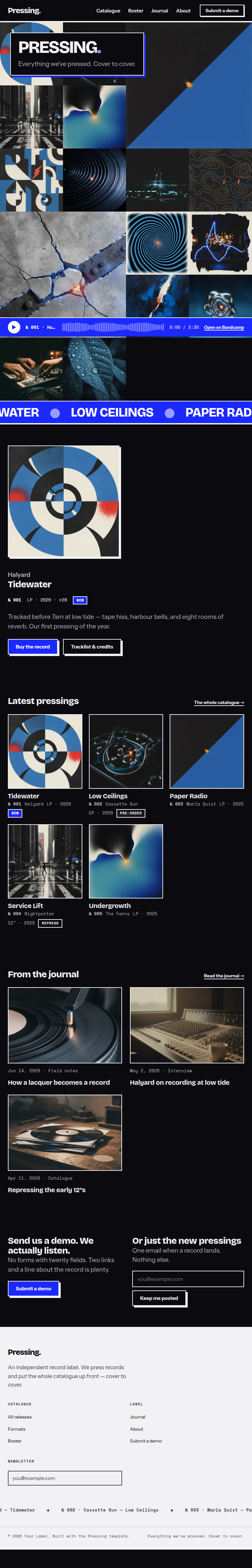 Pressing — tablet view