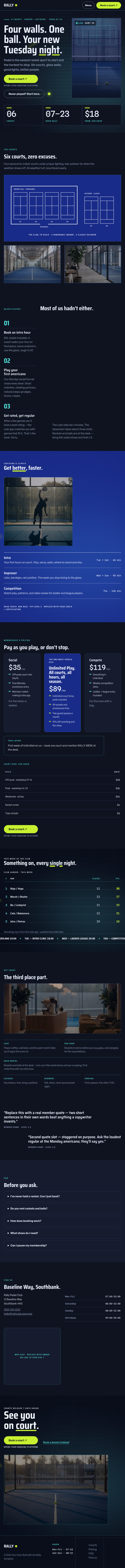Rally — tablet view